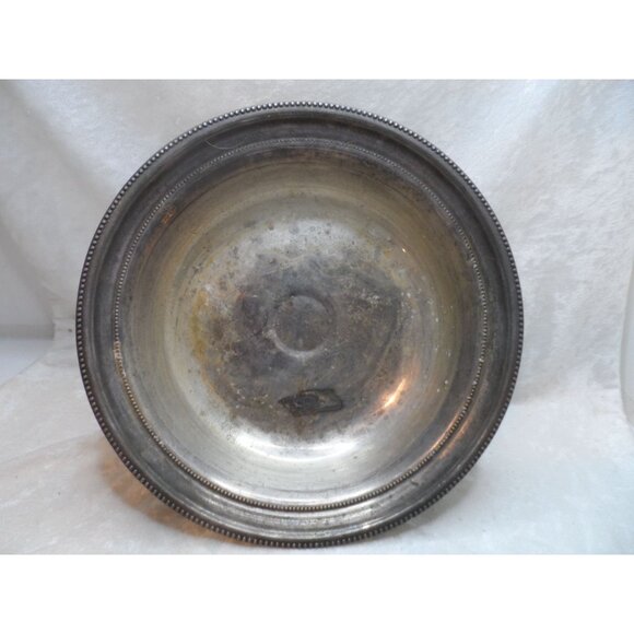 Towle Silver Plate Round Footed Compote Candy Dish Beaded Rim Detail - Picture 2 of 5